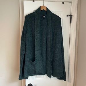 Eileen Fisher Dark Green Shawl Collar Cardigan Size S